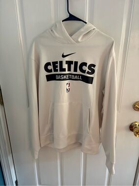 Nike White Celtics Basketball Pullover Hoodie